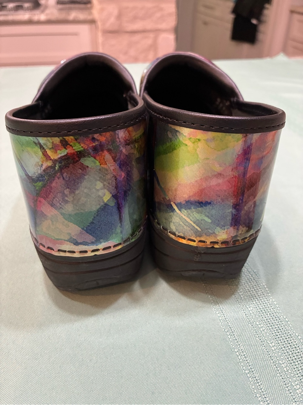 Colorful Abstract Printed Women's Clogs - Picture 4 of 5